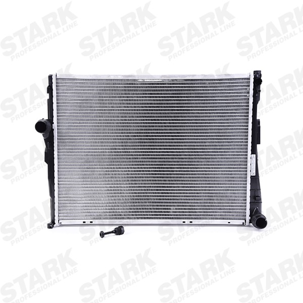 STARK SKRD-0120005 Engine radiator Aluminium, 580 x 445 x 24 mm, with accessories, without sensor, Manual-/optional automatic transmission, Brazed cooling fins