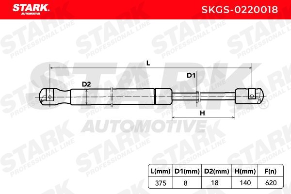 STARK Gas struts SKGS-0220018 for PEUGEOT 407
