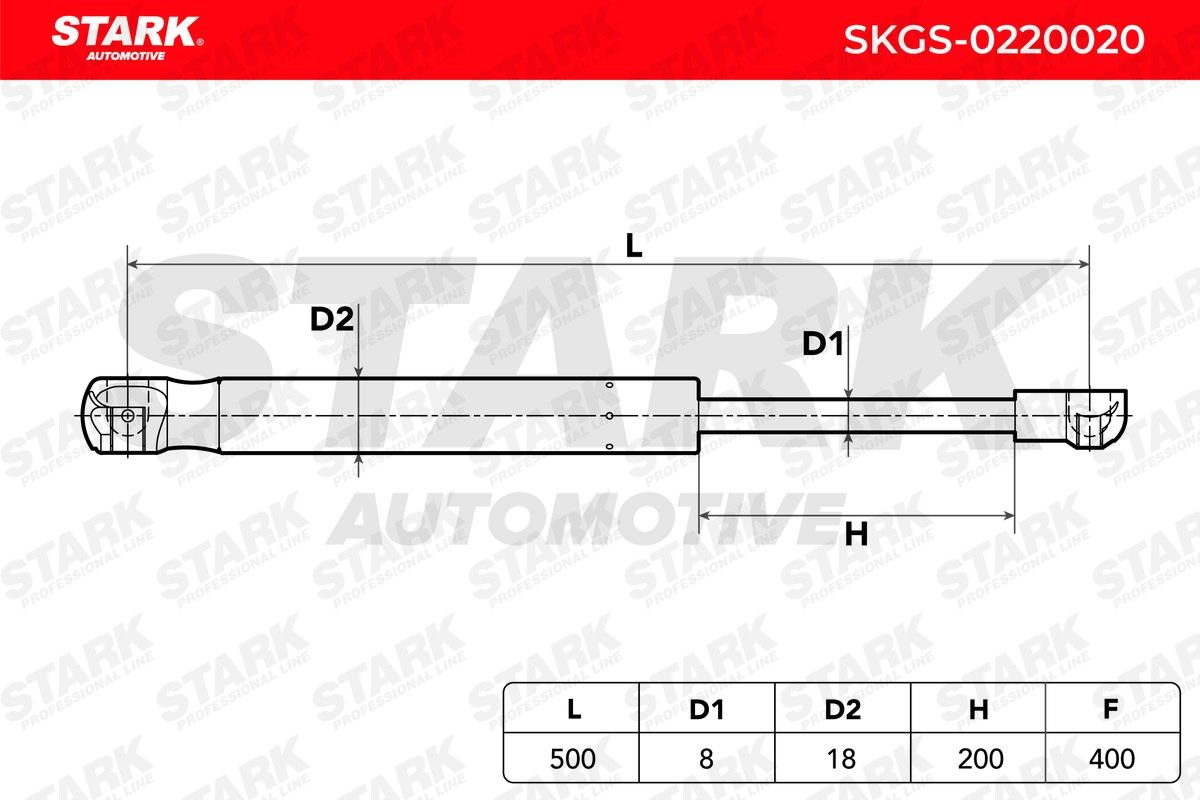 STARK SKGS-0220020 Heckklappendämpfer 400N, Fahrzeugheckklappe für