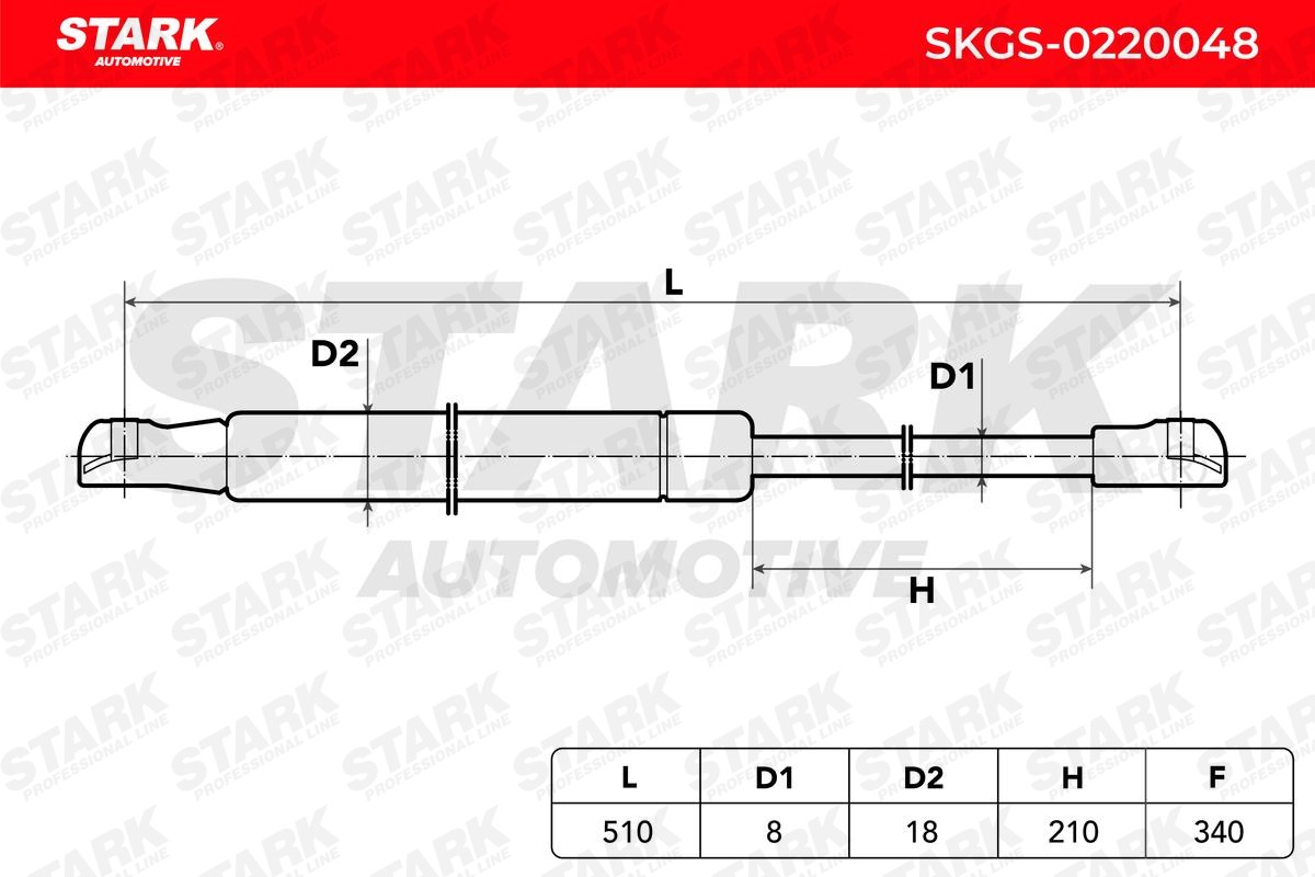 OEM-quality STARK SKGS-0220048 Tailgate gas struts