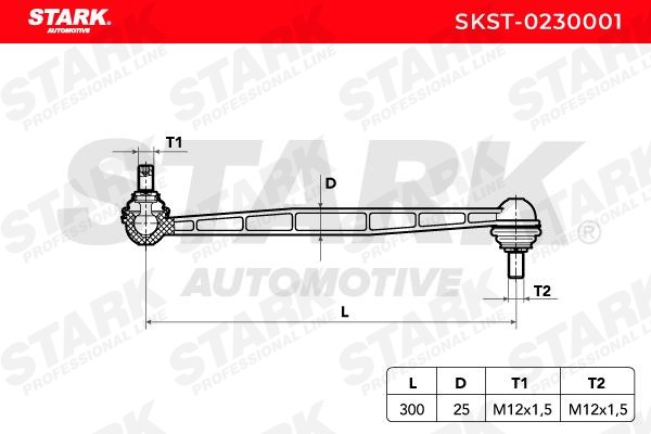 SKST-0230001 Anti-roll bar linkage SKST-0230001 STARK Front Axle, 300mm, M12x1,5/M12x1,5