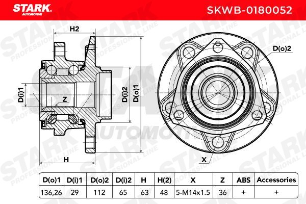SKWB0180052 Wheel hub bearing kit STARK SKWB-0180052 review and test