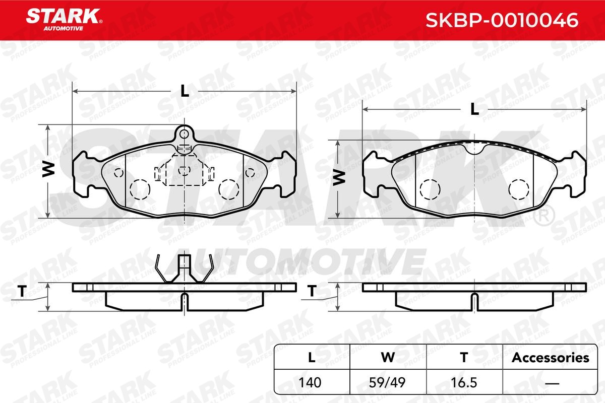 SKBP0010046 Bremsbeläge STARK SKBP-0010046 - Große Auswahl - stark reduziert