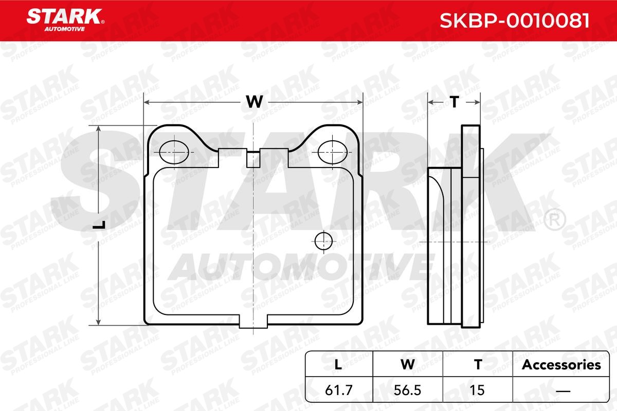STARK SKBP-0010081 Disc pads Rear Axle, not prepared for wear indicator, with anti-squeak plate