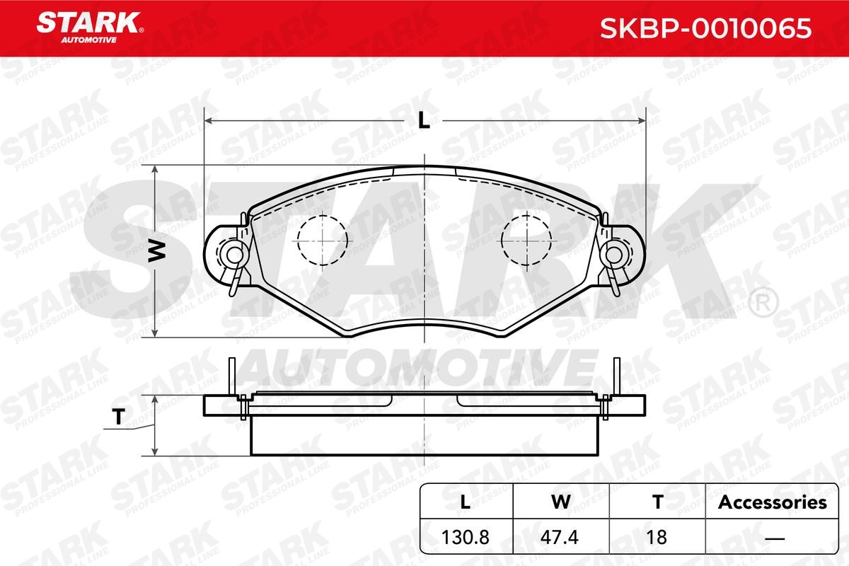 STARK SKBP-0010065 Disc pads Front Axle, excl. wear warning contact