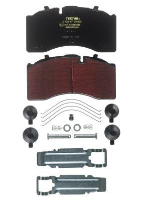 29158 TEXTAR prepared for wear indicator, with brake caliper screws, with accessories Height: 108,2mm, Width: 210,9mm, Thickness: 30mm Brake pads 2926901 buy