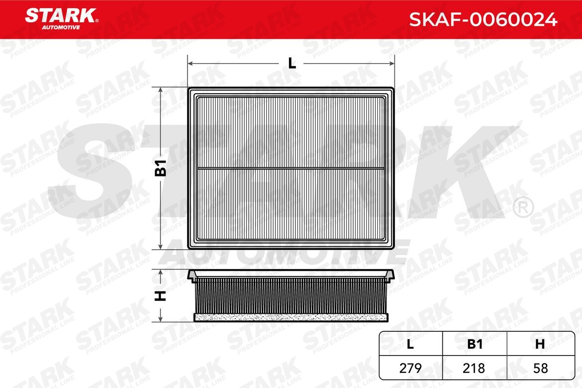SKAF-0060024 Air filter SKAF-0060024 STARK 58mm, 218mm, 280mm, Air Recirculation Filter, not for dusty operating conditions