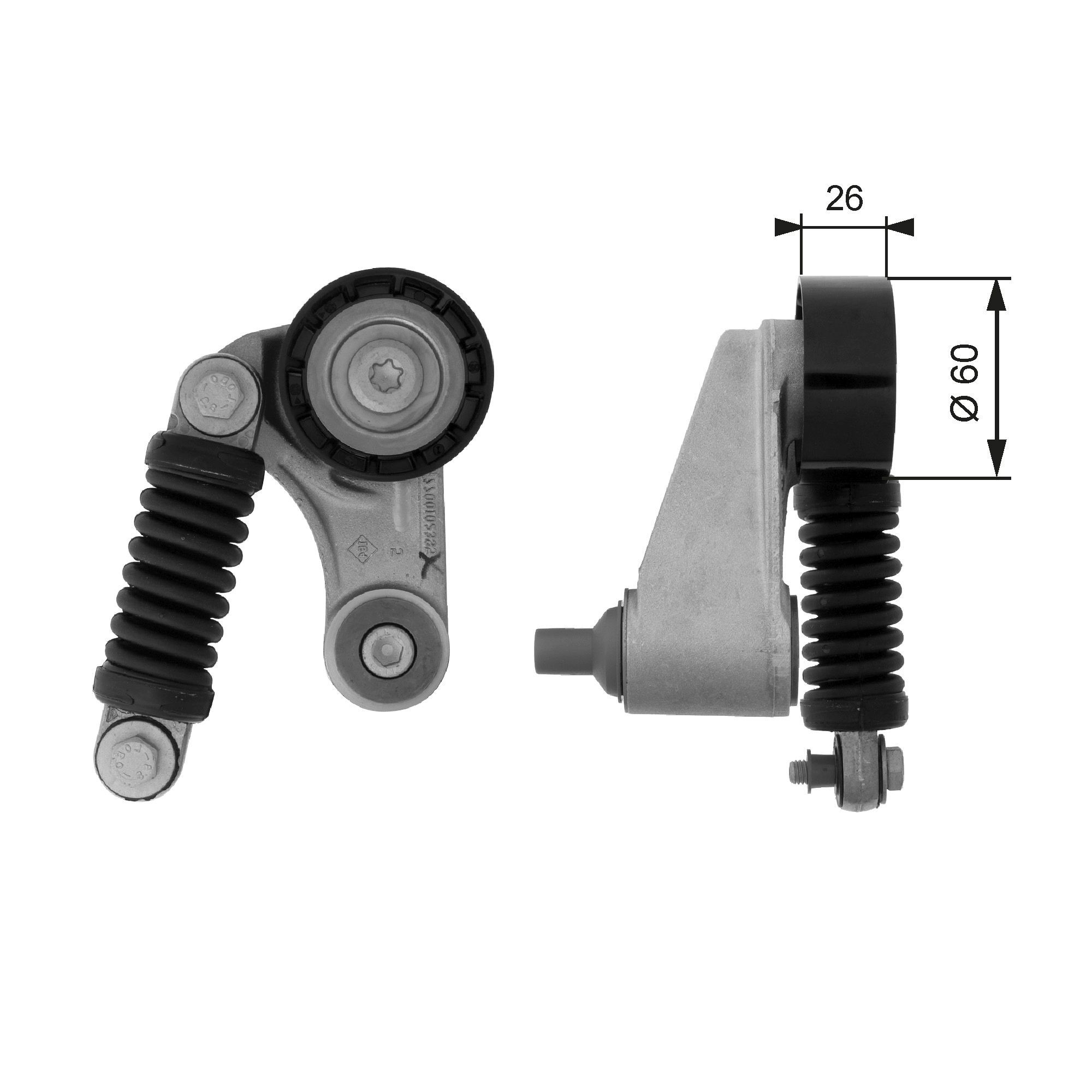 7808-21357 GATES PowerGrip™ Ø: 60mm, Width: 26mm Tensioner pulley, v-ribbed belt T38457 buy