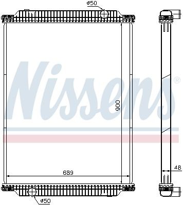 376722111 NISSENS Aluminium, 900 x 689 x 48 mm, without frame, Brazed cooling fins Radiator 61448 buy
