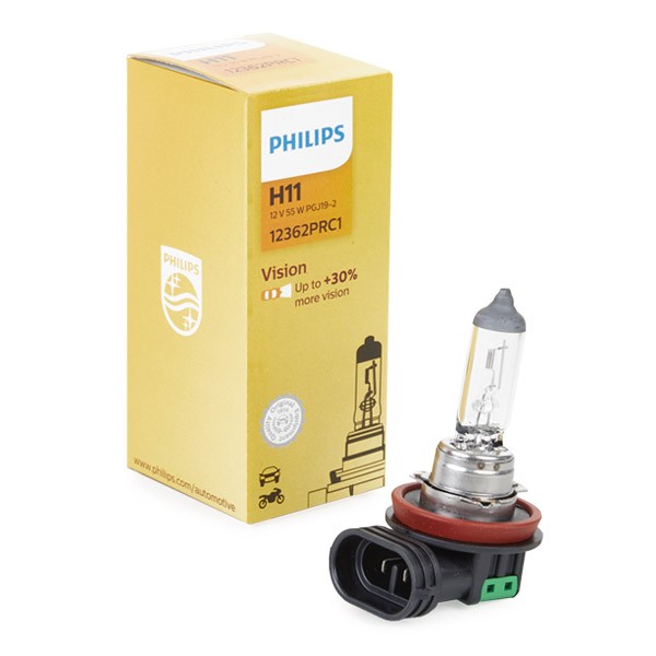 PHILIPS Gloeilamp, verstraler H11 12V 55W PGJ19-2 3200K Halogeen Vision 12362PRC1 BMW Brommer Maxi scooters