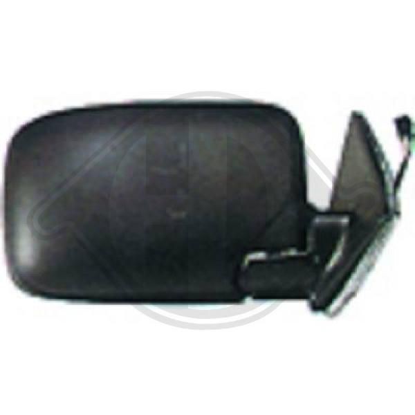 DIEDERICHS 1213127 Wing mirror Left, black, Grained, Aspherical, Blue-tinted, for electric mirror adjustment, Complete Mirror