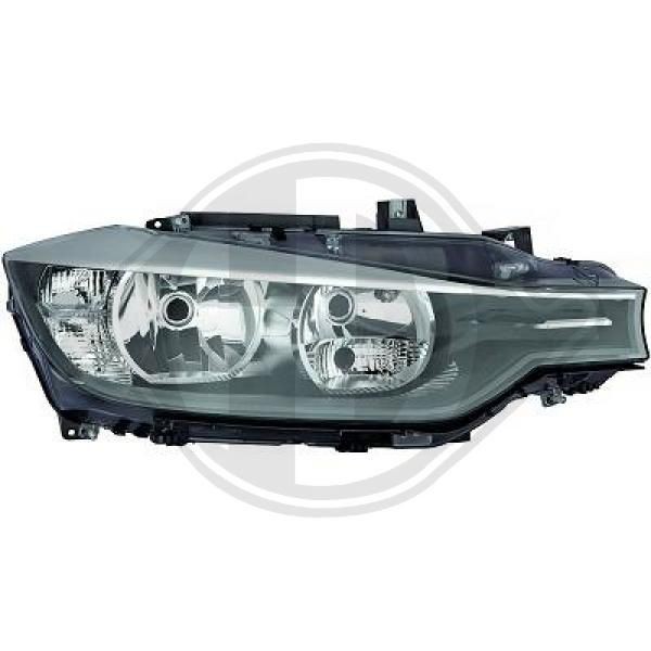 DIEDERICHS 1217081 Headlight Left, H7/H7, with daytime running light, for right-hand traffic, with electric motor