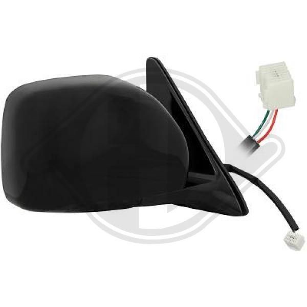 6672124 DIEDERICHS Side mirror ROVER Right, black, Convex, for electric mirror adjustment