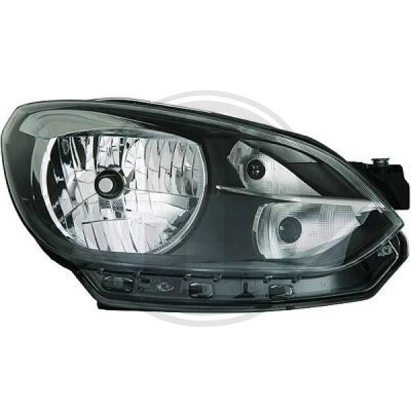 DIEDERICHS Right, H4, Halogen, black, with daytime running light, for right-hand traffic Left-hand/Right-hand Traffic: for right-hand traffic, Vehicle Equipment: for vehicles with headlight levelling Front lights 2236982 buy