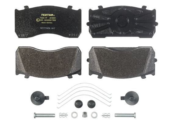 29115 TEXTAR not prepared for wear indicator, with accessories Height: 84mm, Width: 185mm, Thickness: 34mm Brake pads 2918301 buy