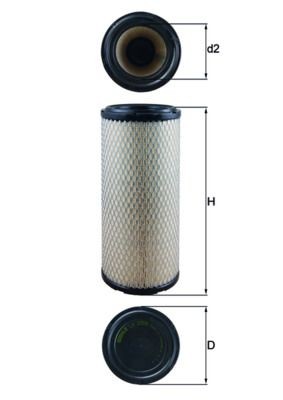 MAHLE ORIGINAL LX 2959 Air filter 312,0mm, 127,5mm, Filter Insert
