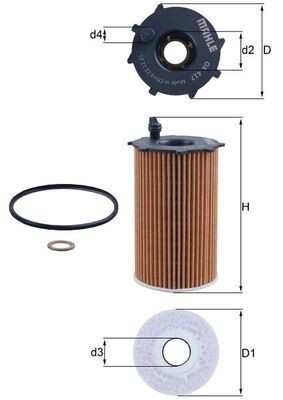 Great value for money - MAHLE ORIGINAL Oil filter OX 417D