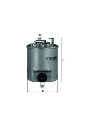 MAHLE ORIGINAL KL 195 Fuel filter In-Line Filter, 10mm