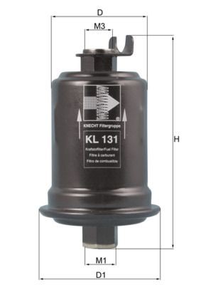 79631540 MAHLE ORIGINAL In-Line Filter Height: 114,0mm Inline fuel filter KL 131 buy