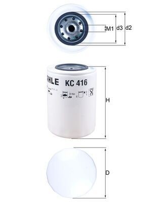 MAHLE ORIGINAL KC 416 Fuel filter Spin-on Filter