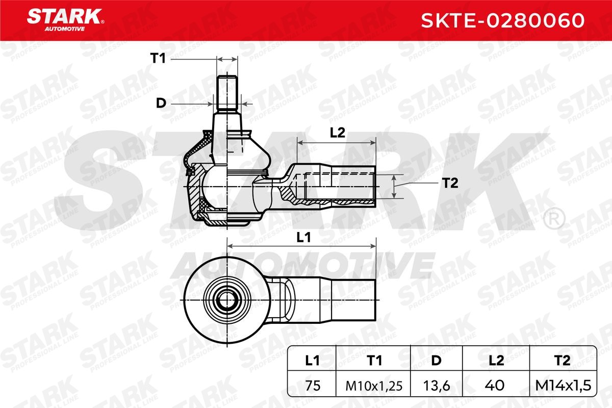 SKTE0280060 Outer tie rod end STARK SKTE-0280060 review and test