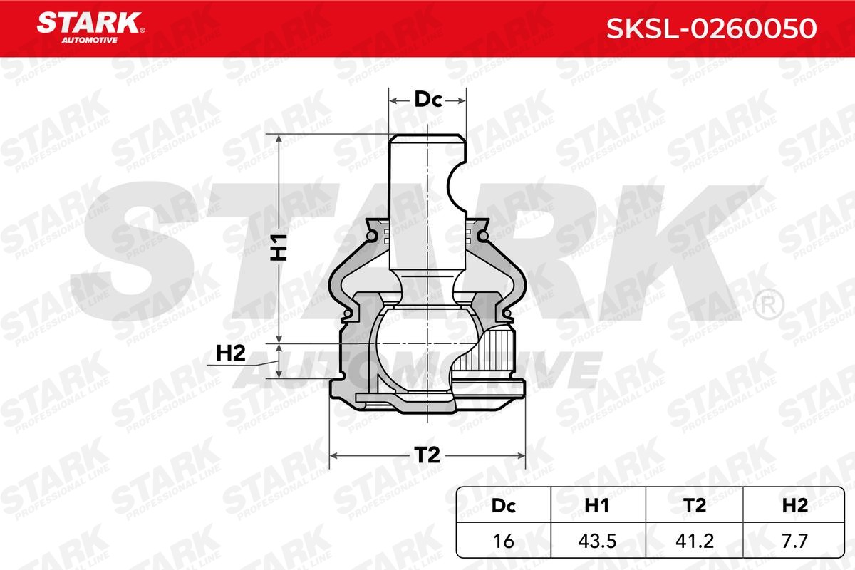STARK SKSL-0260050 Ball Joint Front Axle, Lower, both sides