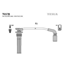 Tesla T697B Jeu de fils dallumage 