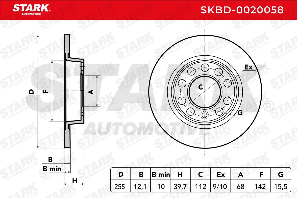 Brake disc SKBD-0020058 from STARK