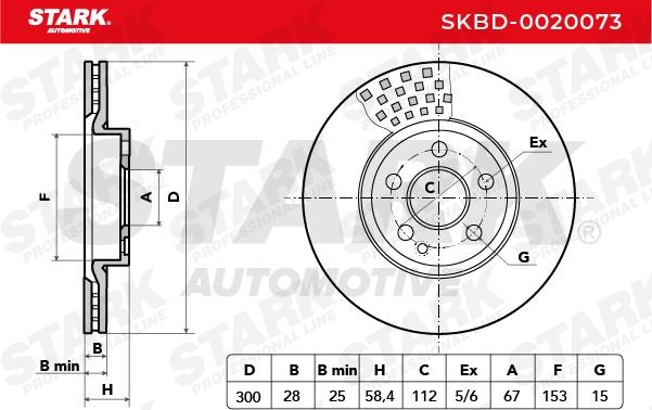 Disco freno SKBD-0020073 di STARK