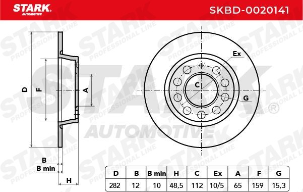 OEM-quality STARK SKBD-0020141 Brake rotor