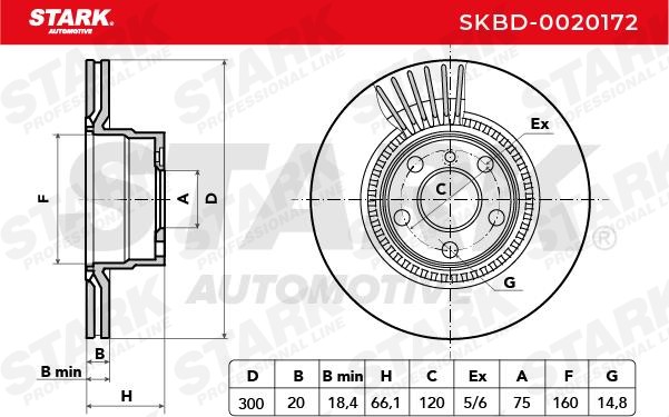 OEM-quality STARK SKBD-0020172 Brake rotor