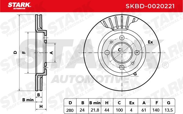STARK Brake discs SKBD-0020221 buy online