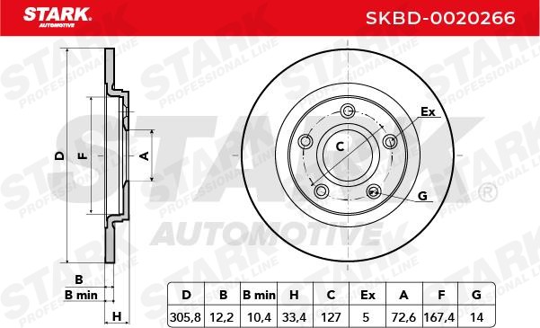 SKBD-0020266 Zavorni kolut STARK - Znižane cene