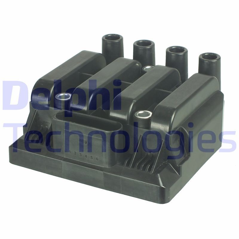 DELPHI GN10383-12B1 Ignition coil 6-pin connector, 12V, Connector Type SAE