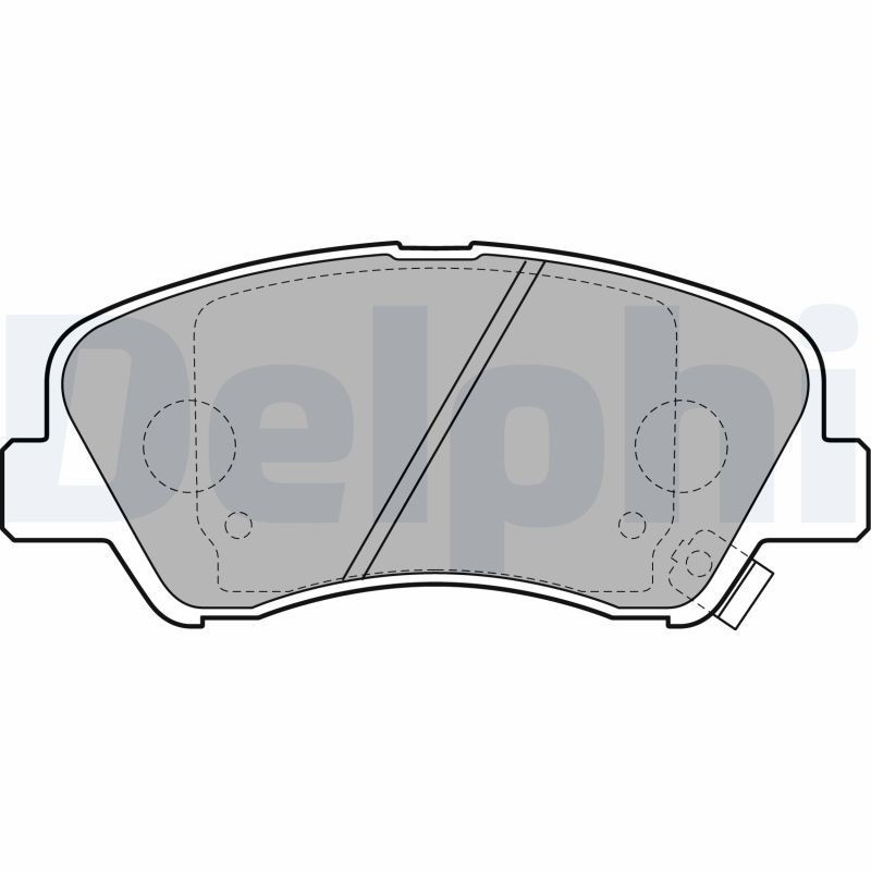 DELPHI LP2497 Brake pad set with acoustic wear warning, with anti-squeak plate, with accessories