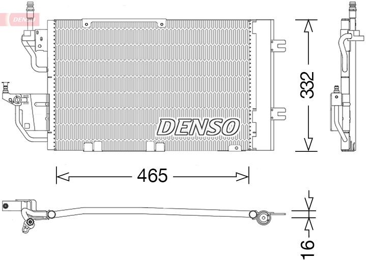 DENSO with dryer, R 134a Refrigerant: R 134a Condenser, air conditioning DCN20037 buy