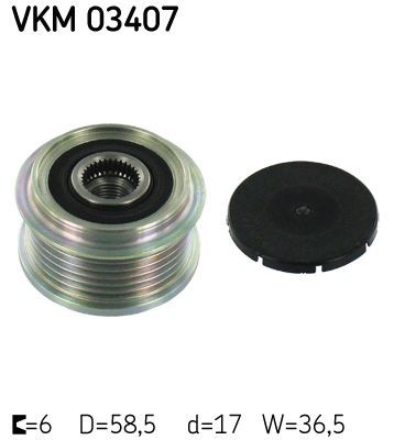 SKF VKM 03407 Alternator Freewheel Clutch Width: 36,5mm, Requires special tools for mounting