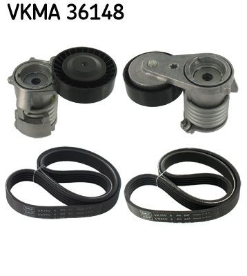 Original SKF VKM 36251 V-ribbed belt kit VKMA 36148 for FORD KUGA
