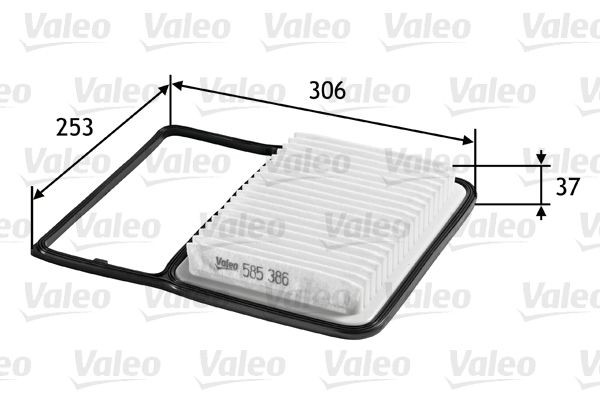 VALEO 34mm, 255mm, 310mm, Filter Insert Length: 310mm, Width: 255mm, Height: 34mm Engine air filter 585386 buy