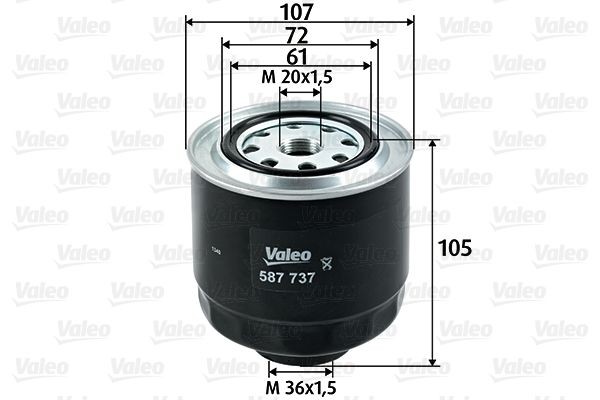 VALEO 587737 Fuel filter Spin-on Filter