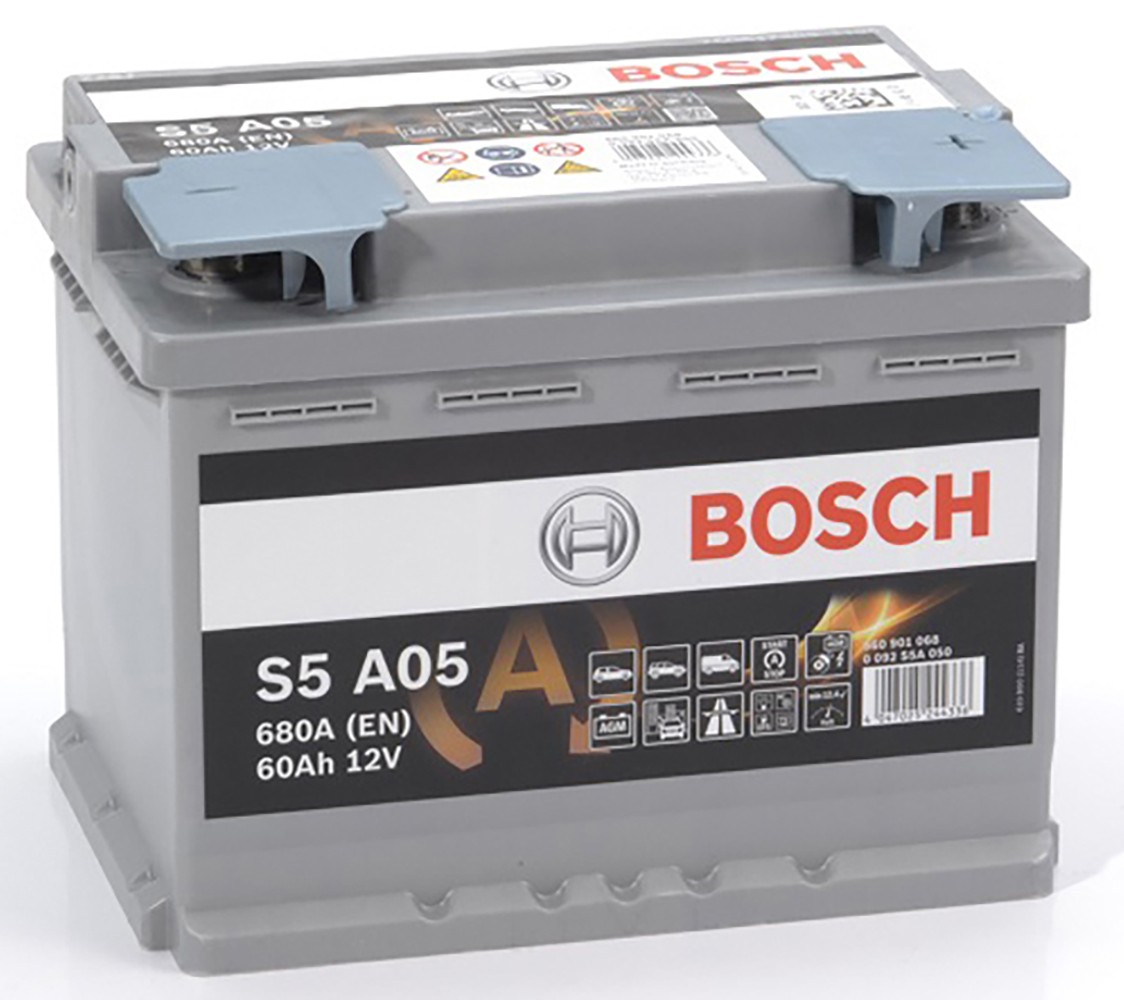 0 092 S5A 050 BOSCH S5 A05 S5 Batterie 12V 60Ah 680A B13 AGM-Batterie
