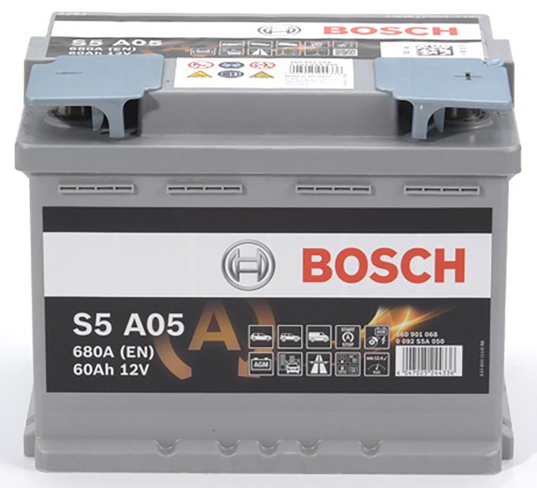 0092S5A050 Accumulator battery 0092S5A050 BOSCH 12V 60Ah 680A B13 AGM Battery