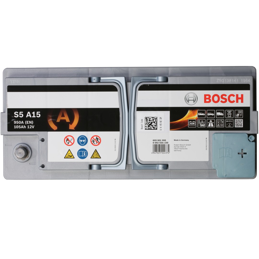 0092S5A150 Stop start battery BOSCH 12V 105AH 950A review and test