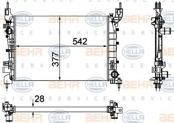 Original HELLA Engine radiator 8MK 376 756-524 for FIAT LINEA