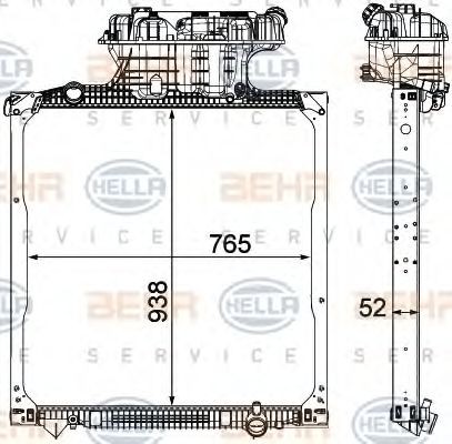 HELLA 8MK 376 750-541 Kühler, Motorkühlung für MAN TGS LKW in Original Qualität