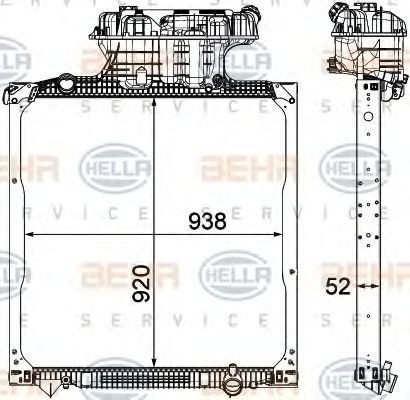 HELLA 8MK 376 750-561 Kühler, Motorkühlung für MAN TGS LKW in Original Qualität