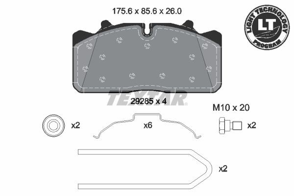 TEXTAR Brake pad kit 2928504
