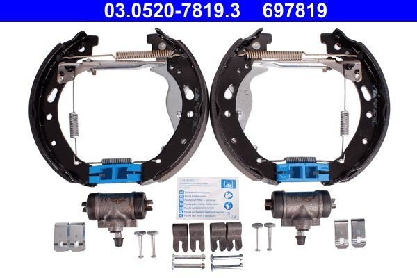 697819 ATE Original TopKit 03052078193 Drum brake pads Mazda 2 DH 1.3 BiFuel 84 hp Petrol/Liquified Petroleum Gas (LPG) 2011 price