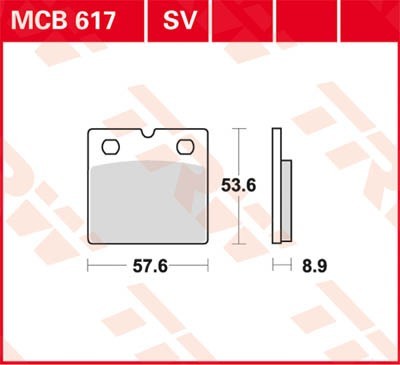 TRW Organic Allround Height: 53,6mm, Width: 57,6mm, Thickness: 8,9mm Brake pads MCB617 buy