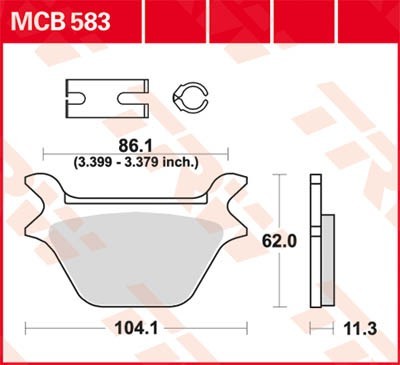 TRW Organic Allround Height: 62mm, Width: 104,1mm, Thickness: 11,3mm Brake pads MCB583 buy